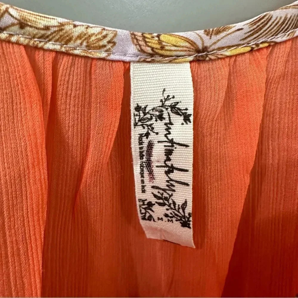 NWOT Free People Intimately Bali Sweet Nothing Slip Sheer Mini Dress in Coral - Picture 5 of 8